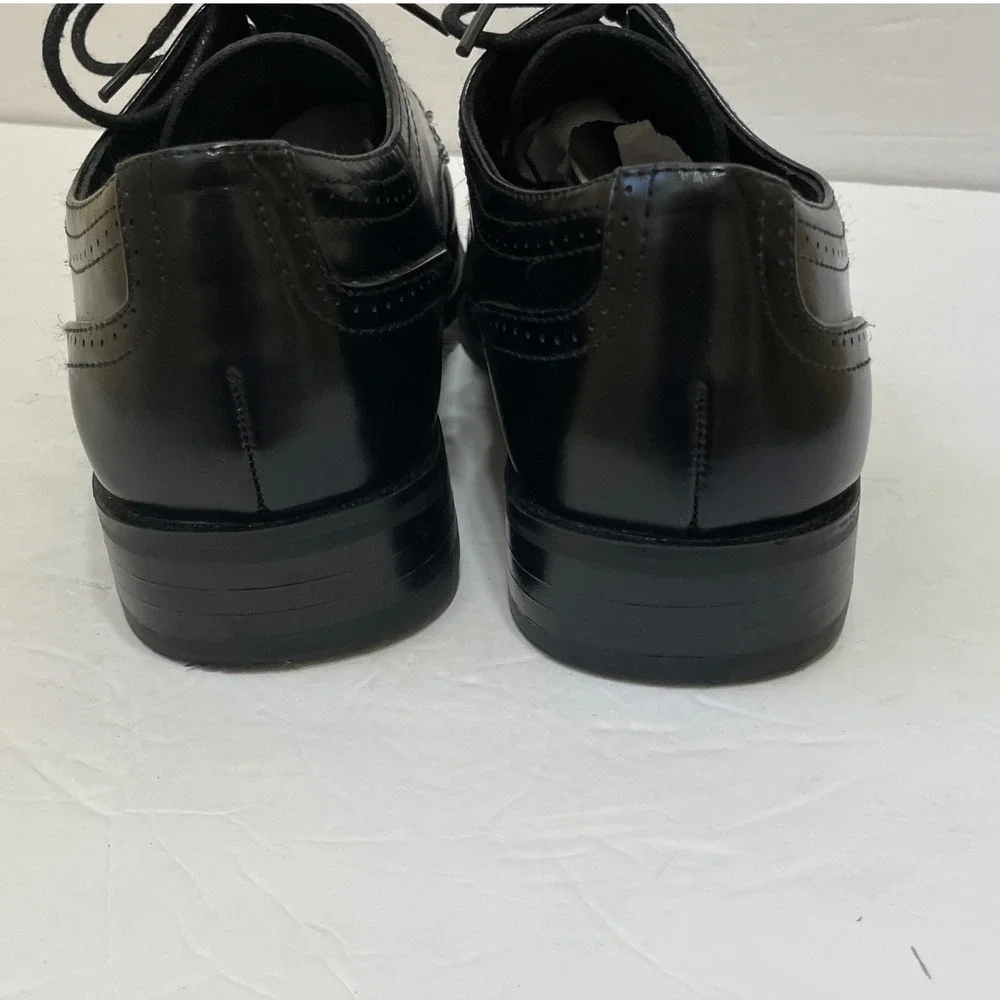 EXCELLENT CONDITION STACY ADAMS SQUARE TOE OXFORDS IN BLACK‎ LEATHER